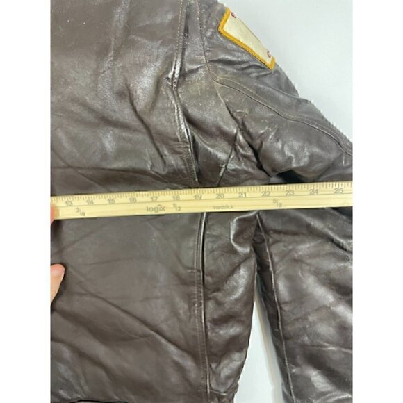 VTG VCG Police Trooper Men's 50s Brown Horsehide Leather Motorcycle Jacket Sz 44 - Picture 15 of 15